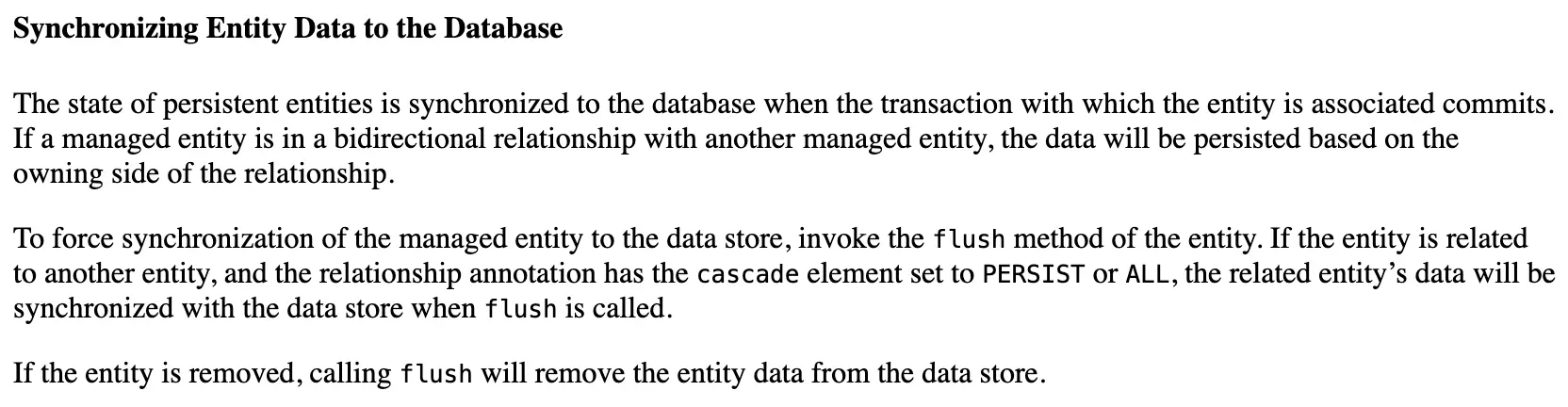 Java EE 5 Persist API 의 문서 내용